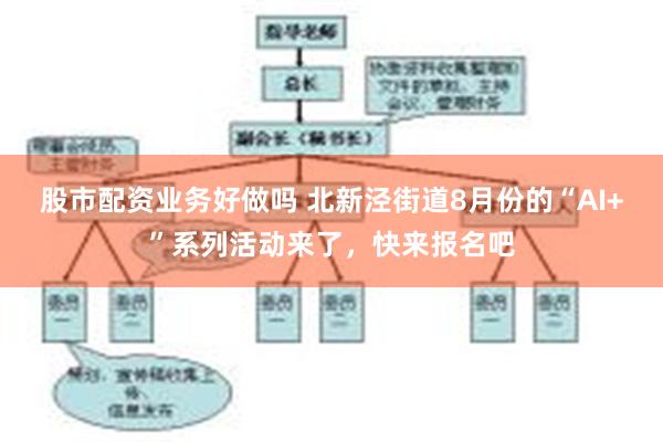 股市配资业务好做吗 北新泾街道8月份的“AI+”系列活动来了，快来报名吧