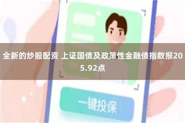 全新的炒股配资 上证国债及政策性金融债指数报205.92点