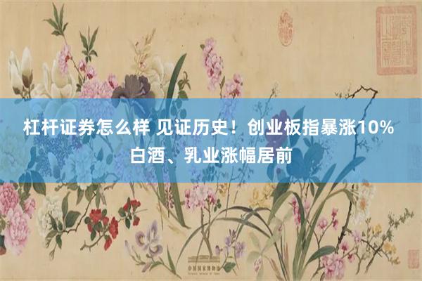 杠杆证券怎么样 见证历史！创业板指暴涨10% 白酒、乳业涨幅居前