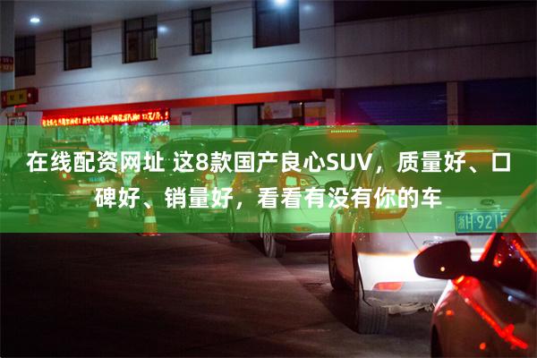 在线配资网址 这8款国产良心SUV，质量好、口碑好、销量好，看看有没有你的车